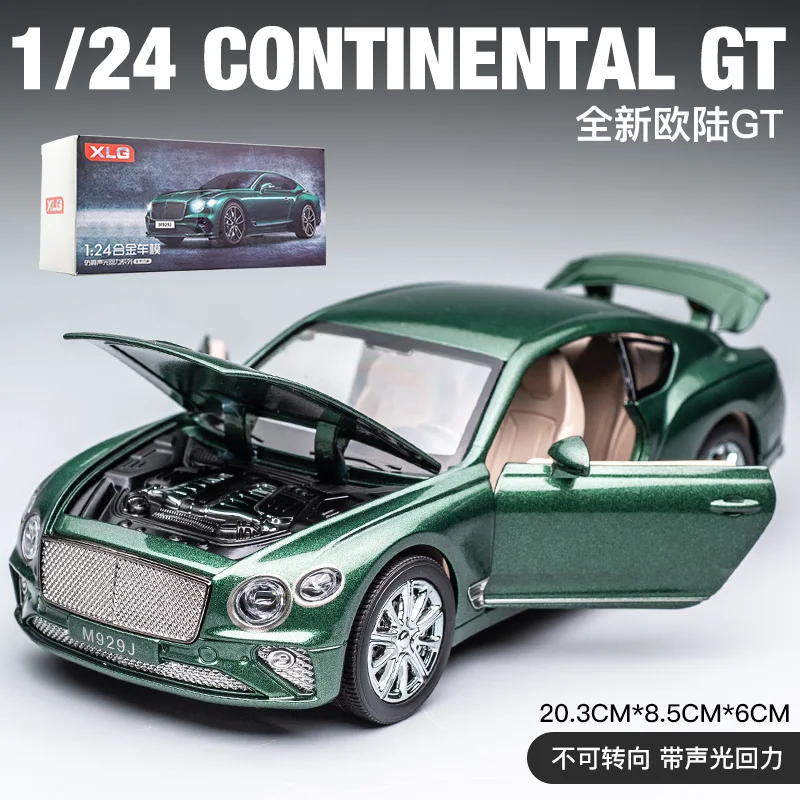 1:24 Bentley Continental GT simulación de aleación modelo de coche deportivo colección sonido y luz coche extraíble adornos de juguete para niños