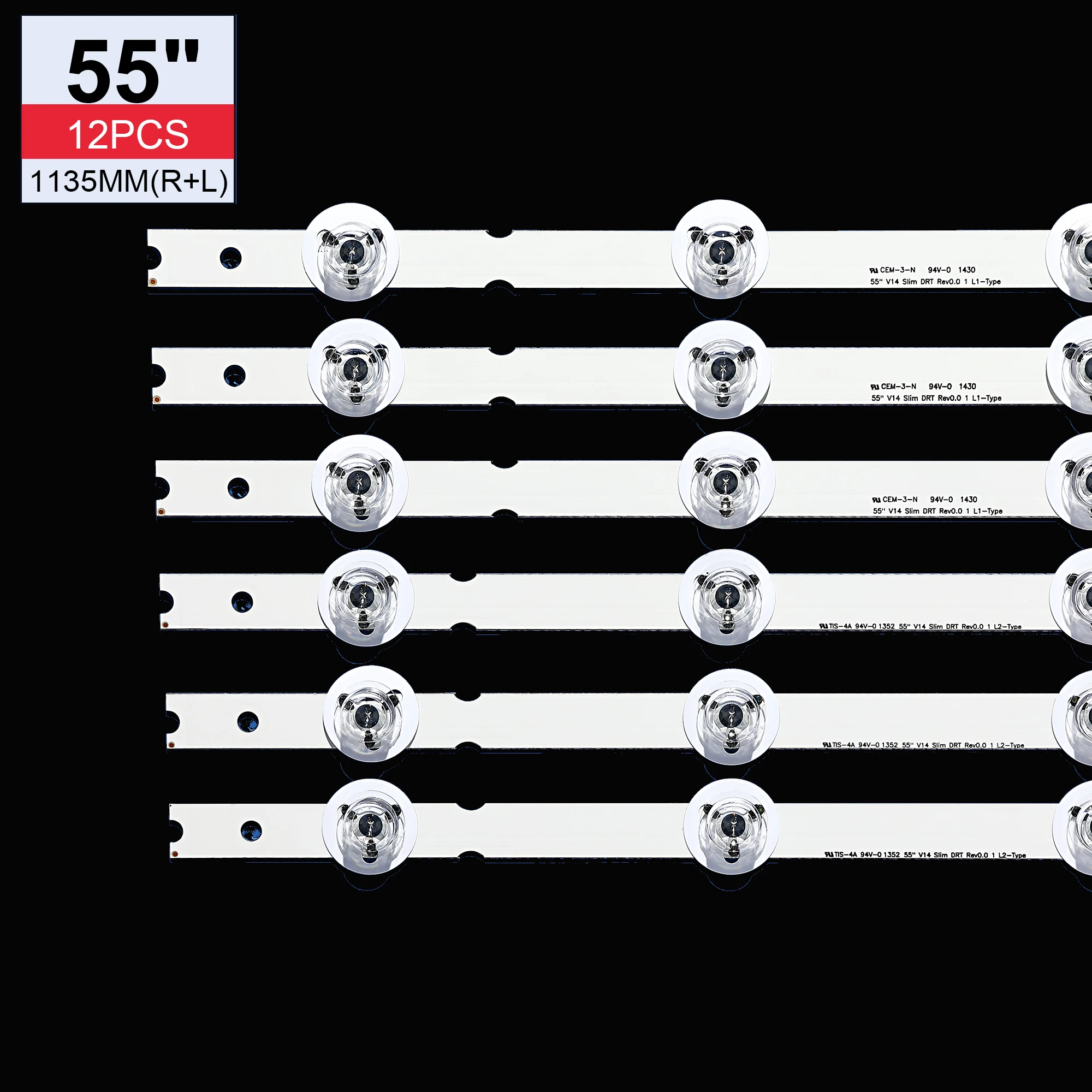 Imagem -03 - Tira de Retroiluminação Led para 55lb671v 55lb673v 55lb675v 55lb677v 55lb679v 55lb690v 55lb700v 55lb720v 55lb730v 6916l1629a