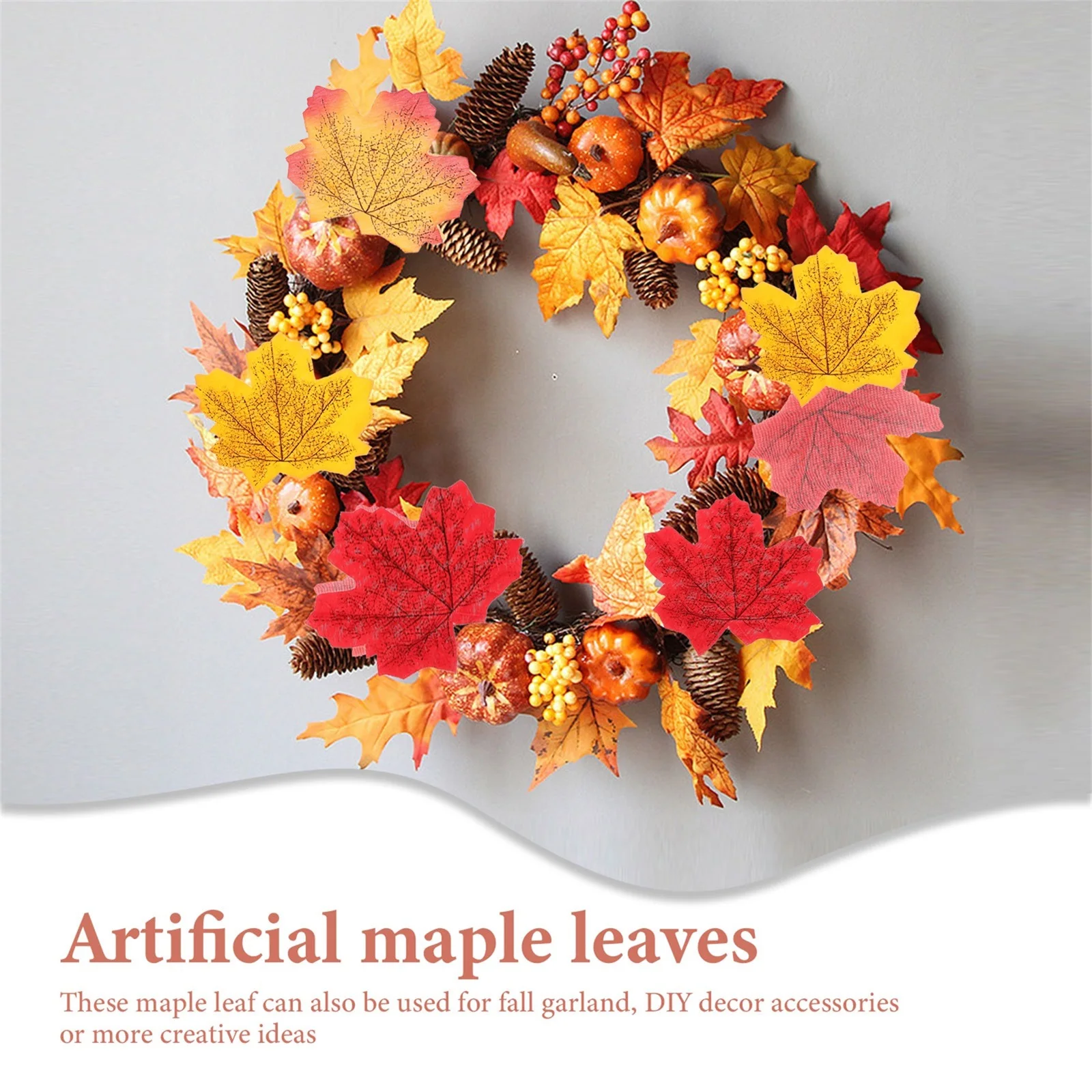

200Pcs Fake Maple Leaves Artificial Fall Leaves Thanksgiving Day Party Decorations Faux Autumn Leaf Table Scatter
