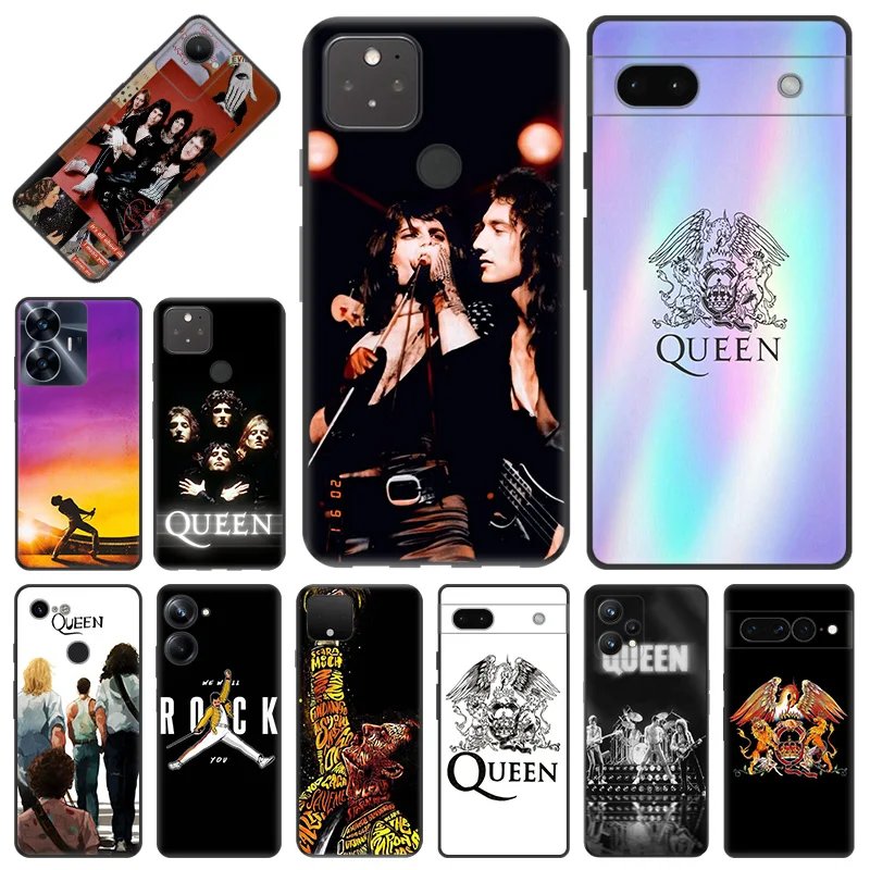 Phone Case for Pixel 8 Pro 8a 7a 6a 7 6 Moto G200 Edge 40 30 20 One Fusion Freddie Mercury Queen Band Soft Black Anti-Drop Cover