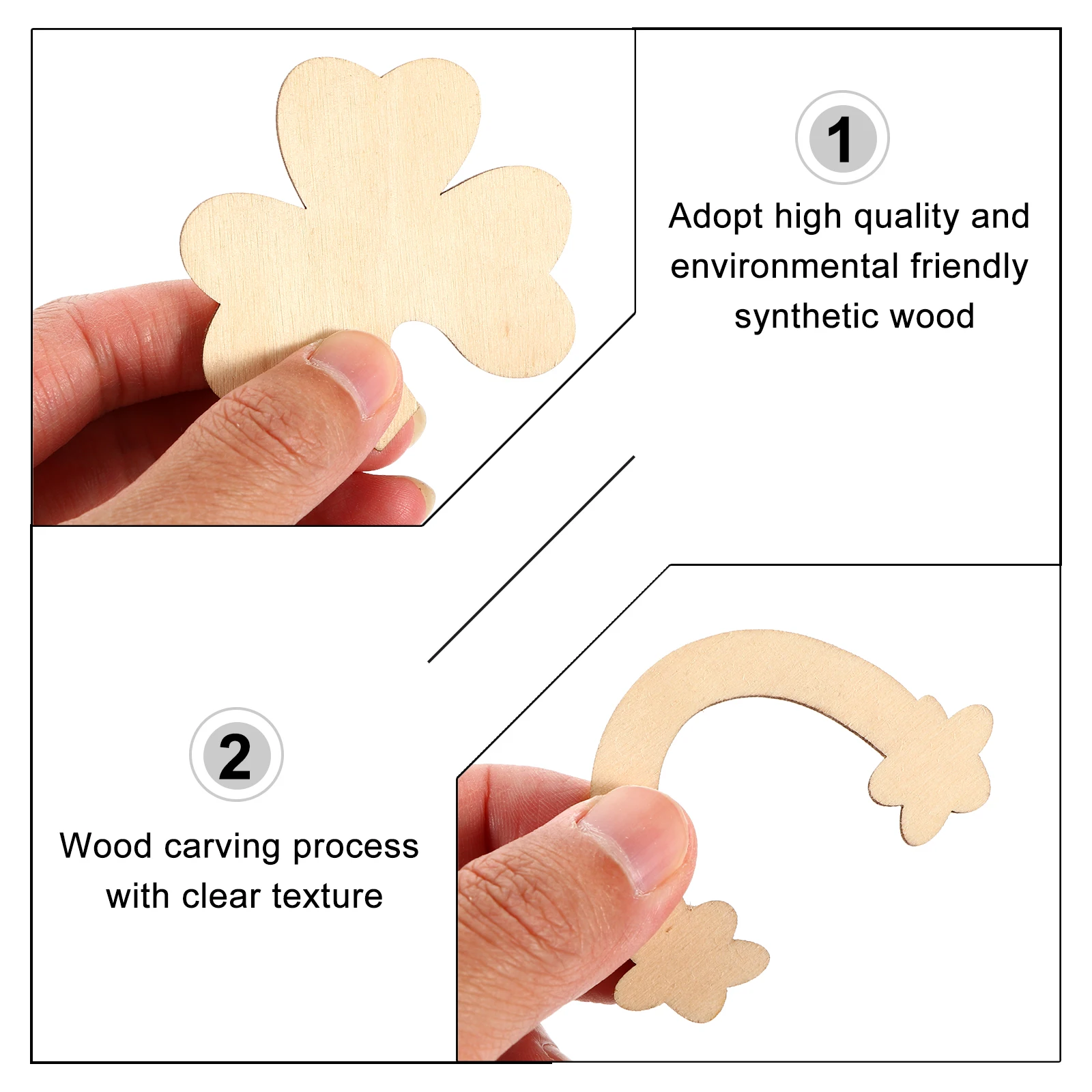 

DIY Decorative Wood Chips Unfinished St Patrick's Day Crafts Wooden Decorations Craft Projects Holiday Photo Props