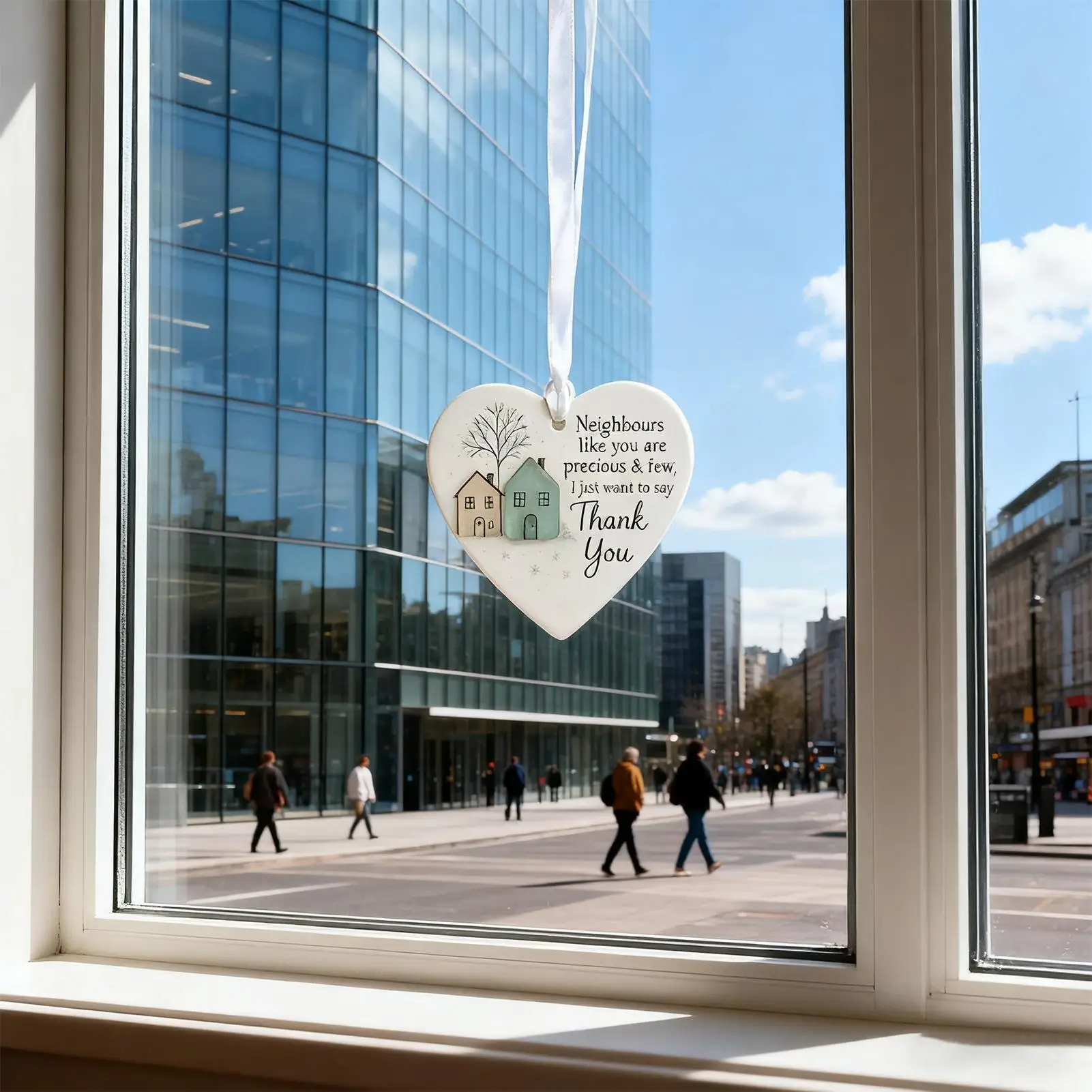 1 قطعة لوحة خشبية على شكل قلب-علامة تزيين جار عيد الميلاد شكرًا لك الهدايا ، للتعليق على أبواب المنزل ، الجدار ، شجرة عيد الميلاد