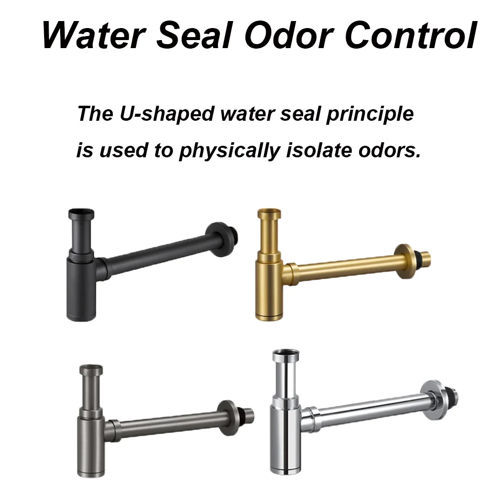 304 Stainless Steel Brushed Basin Waste Drain Bottle P-Trap Kit G1-1/4 Interface Bathroom Sink Siphon Drain Sewer Pipe Plumbing