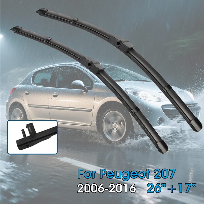

Автомобильные щетки стеклоочистителя 26 "+ 17" для Peugeot 207 2006-2016 лобовое стекло, щетки переднего окна, автомобильные аксессуары