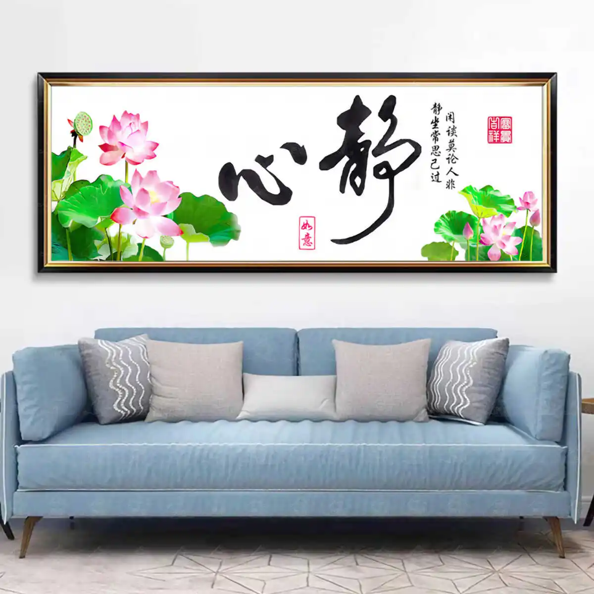 

Набор для вышивания крестиком Loveco: Современный декоративный художественный шедевр из хлопка ручной работы с цветком лотоса для гостиной