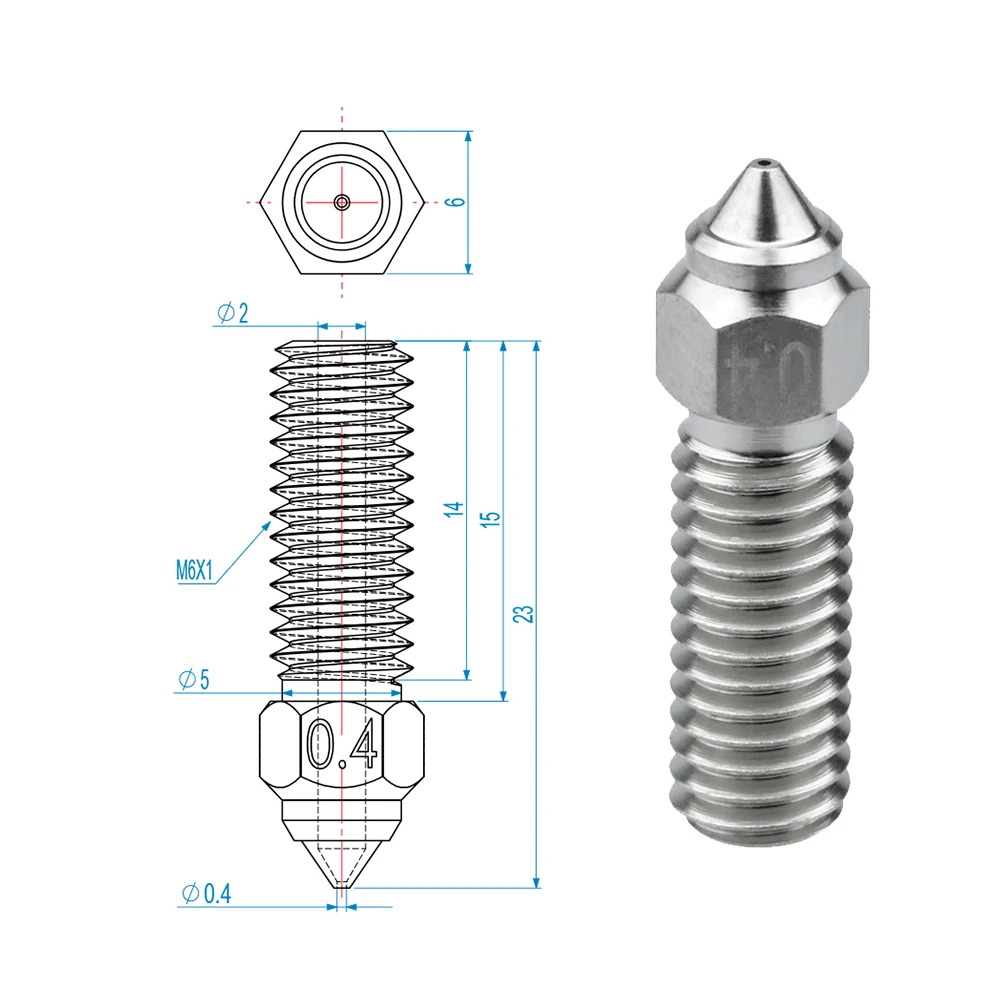 K1 Volcano Copper Plated Nozzle 0.4 0.6 0.8mm Brass Nozzles fit crealities K1 Max,Ender 3 V3 KE, CR-10 SE, CR-M4 Sidewinder x1x2