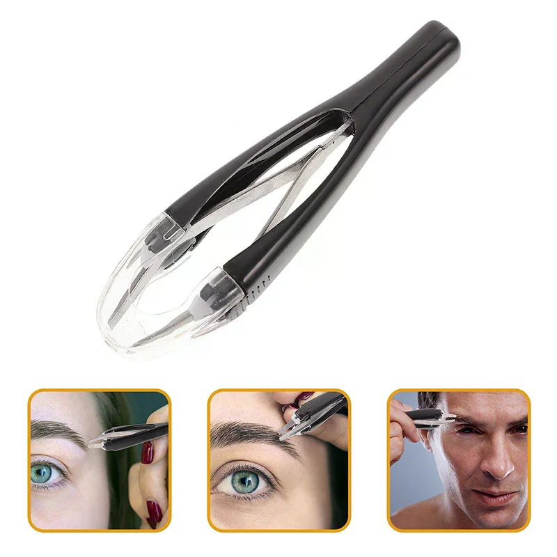 Eyebrow Tweezer Automatic Retractable Precision Face Hair Beard Removal Beauty Grooming Tool for Women Men