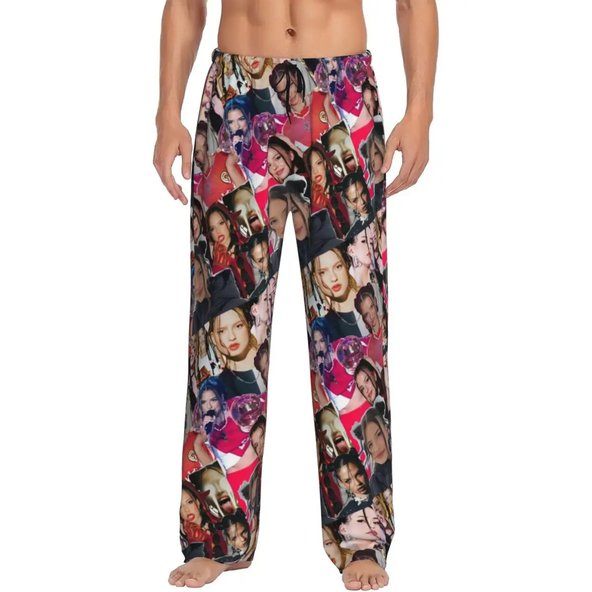 

Пижамные штаны Nina Chuba на заказ для мужчин, одежда для сна с музыкальными певицами, эластичные штаны для сна с карманами