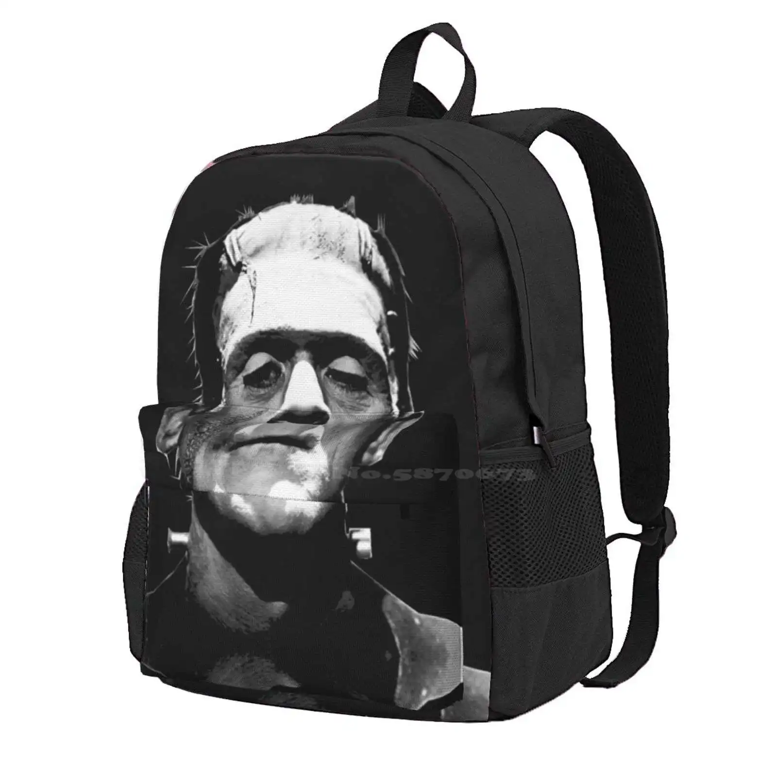 Monster Hot Sale Schoolbag Backpack Fashion Bags Boris 1932 Frankenstein Mary Shelley Monster Classic Scary Black And Withe