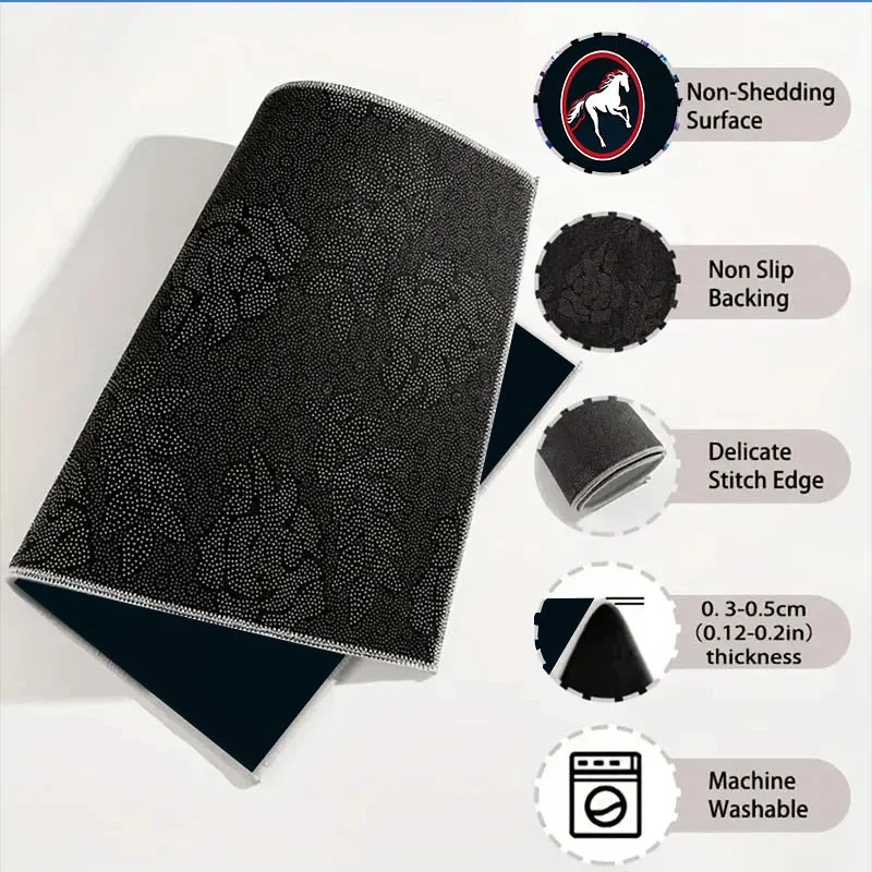 Car Trunk Mat, 1pc Horse Silhouette Emblem Design, Material, Fit For Car Interior, Durable Cargo Liner, Easy To Clean, Stylish