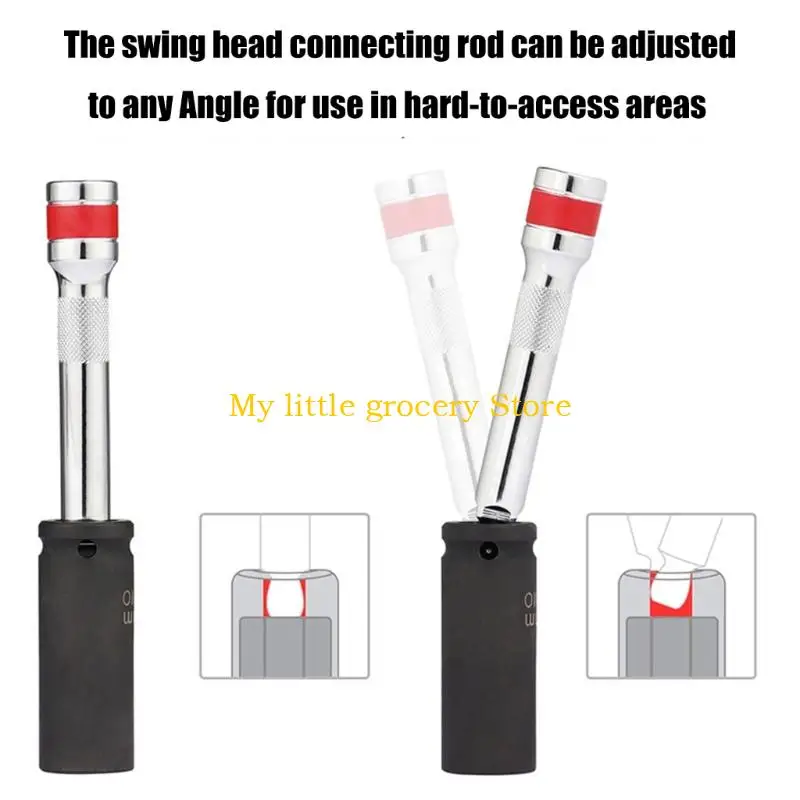 

D5BD 9pcs Socket Extension Bar Swivels Head Design 1/4" 3/8" Drive Socket Adapters for Professional Workshop Repair Use