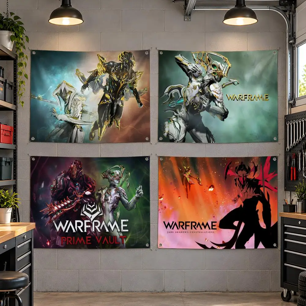Game Sci-Fi Action Warframe Flags Fan Flag Banner Outdoor Camping Backyard Lawn Garden Patio Party Decor Gift