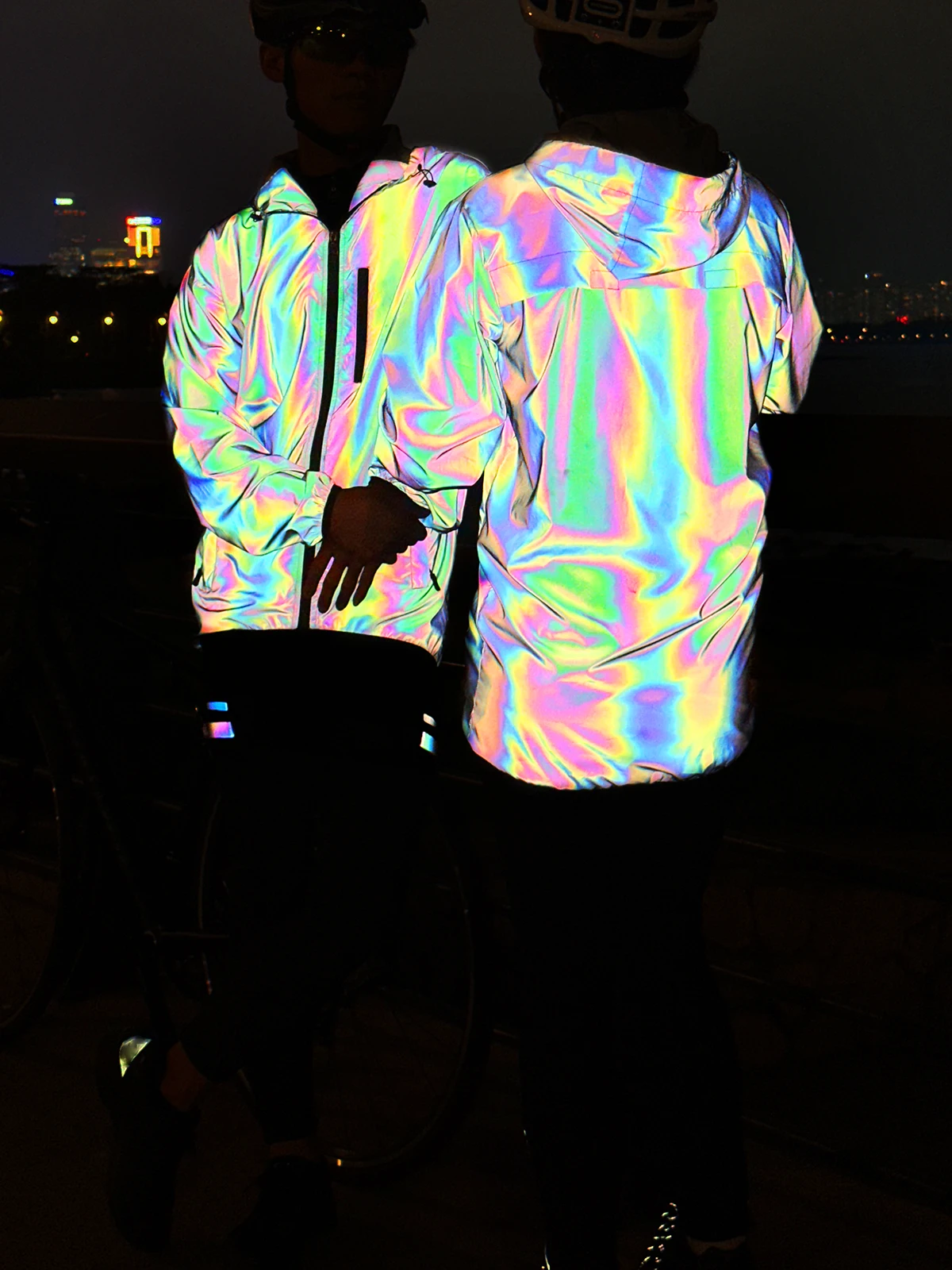 WOSAWE Cycling Jacket Man Rainbow Reflective Windbreak Men Windproof Waterproof Cycling Jacket Men Women Spring Fall