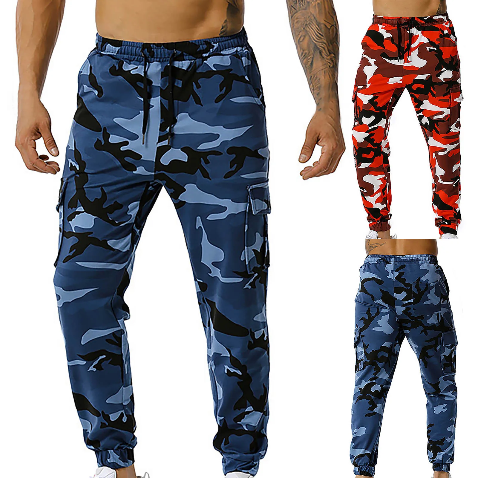 

Autumn Winter Pure Cotton Camo Pants Men Multiple Color Camouflage Tactical Cargo Pants Men Joggers Trousers With Pockets