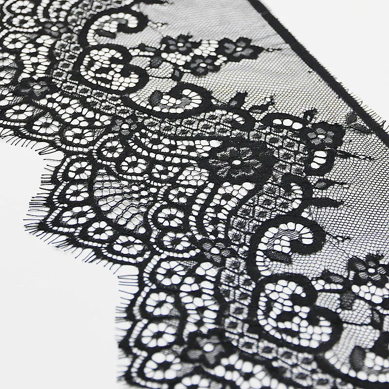 (3 Meters/batch) 20cm Wide Handmade Eyelash Lace Fabric Decoration Sewing Clothing Wedding Embroidery Home Embroidery Soft