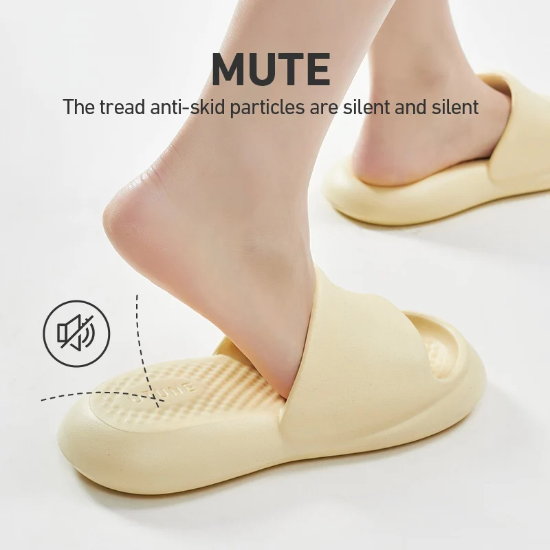 UTUNE Massage Women Slippers Mute Air Cushion Thick Sole Indoor Bath EVA Shoes Soft Slides Non-slip Men Summer Outdoor Sandals