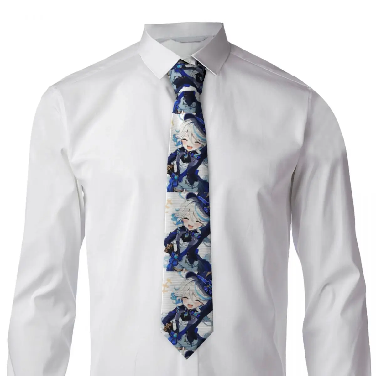 Furina Genshin Impact (9) Necktie for Men Silk Polyester 8 cm Neck Ties Party Business Tie Casual Gravatas