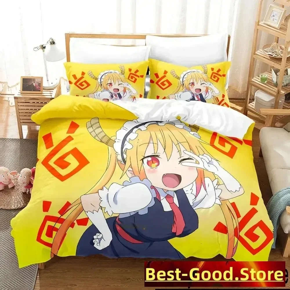 

Anime Miss Kobayashi's Dragon Maid Bedding Set Duvet Cover Bed Set Quilt Cover Pillowcase Comforter king Queen Size Boys Adult