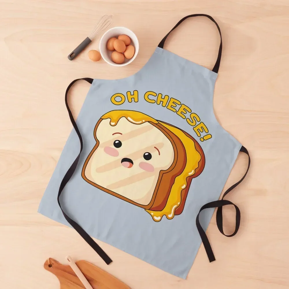 Grilled Cheese - OH CHEESE Apron All For Kitchen And Home painters Chef Uniform Women Apron