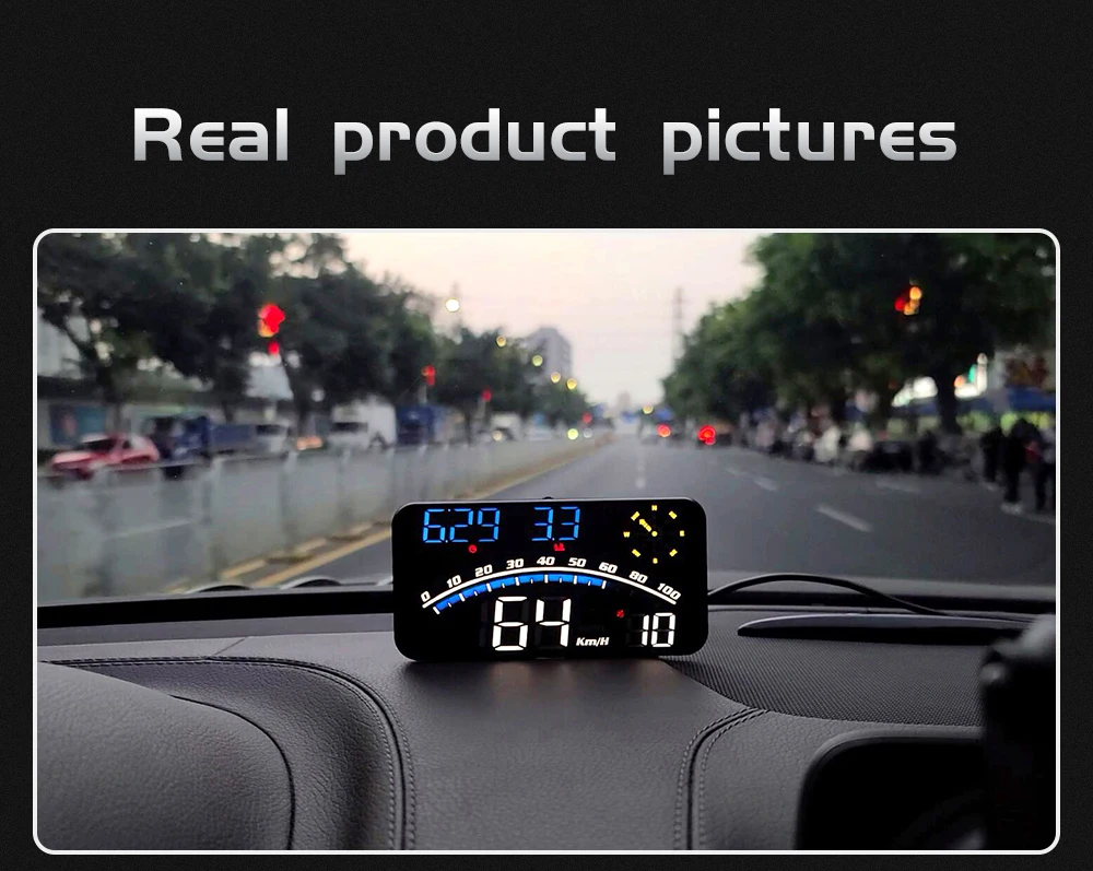 HUD G10 Head-up-Display für Auto Universeller Digitaler Geschwindigkeitsmesser GPS-Tachometer MPH KMH Projektion mit Halterung Auto-Innenausstattung – Detail 23