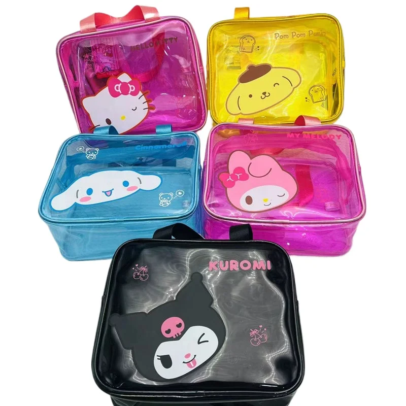 

Милые косметички Hello Kitty, коробка для хранения Sanrio, кавайная сумка для туалетных принадлежностей, косметичка, сумка для губной помады, кошелек для макияжа, органайзер на молнии