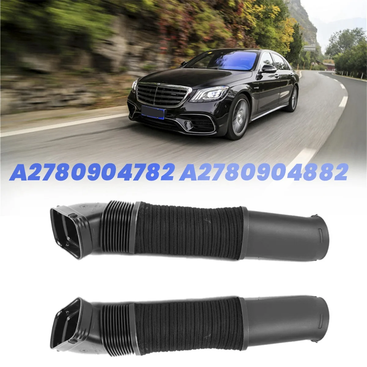 1 زوج سيارة أنابيب الهواء كمية خرطوم لمرسيدس بنز W221 W216 S500 CL550 CL63AMG M278 2006-2013 أ 2780904782   أ 2780904882