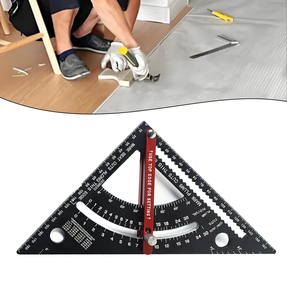 

Woodworking Triangle 7 Inch Carpenter Square Multiple Angles Measurement Perfect For DIY Projects 7 Inch Framing Tasks