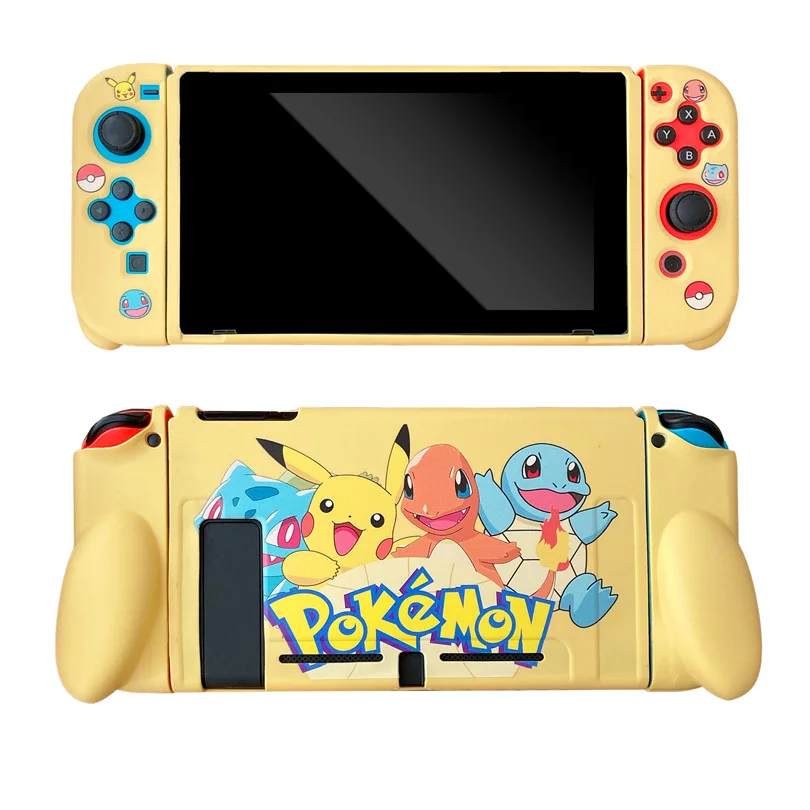 Pikachu Cartoon Soft TPU Back Protective Case For Nintendo Switch Game Console JoyCon Controller Shell Accessories