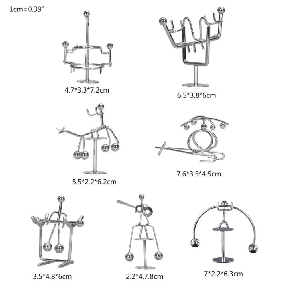 Stainless Steel Balance Ball Toy Pendulum Cradle Home Decor Balance Iron Man Ornaments Weightlifter Kinetic Art