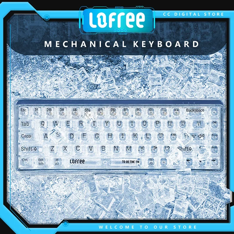 LOFREE 1% Transparent Mechanical Keyboard Bluetooth 5.0/2.4G Wireless/Wired Mechanical Keyboard Jellyfish Shaft Keyboard