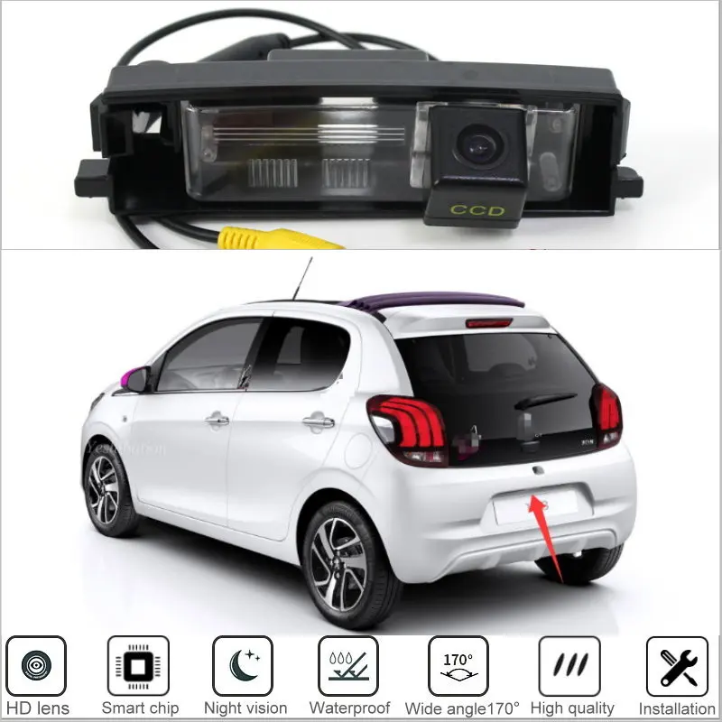 

Автомобильная камера заднего вида для Peugeot 108 2014 2015 2016 2017 2018 2019 2020 2021, камера заднего вида для парковки HD