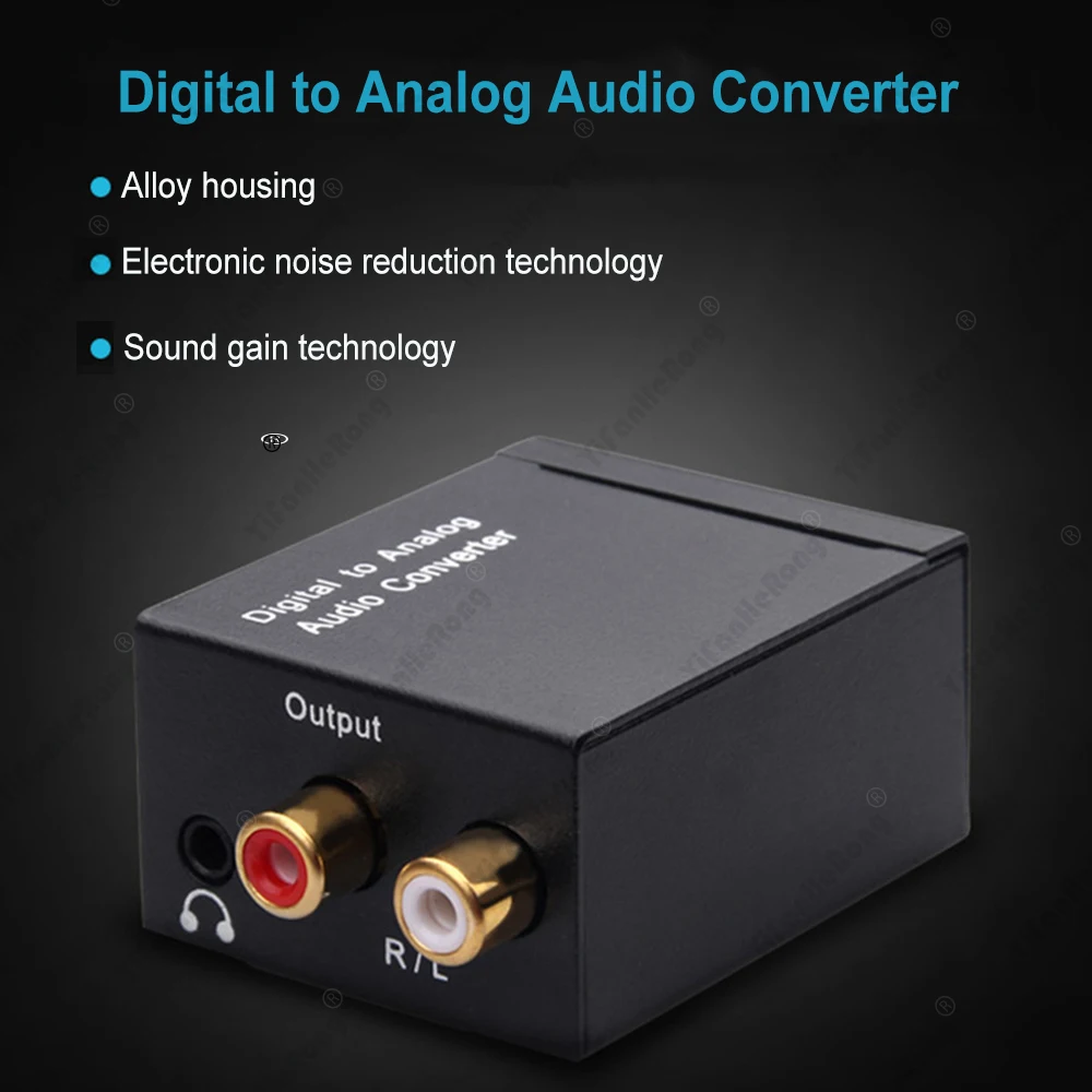 Audio Converter with 3.5mm audio jack amplifier Coaxial Optical Fiber digital  Decoder Stereo to analog audio converter for TV