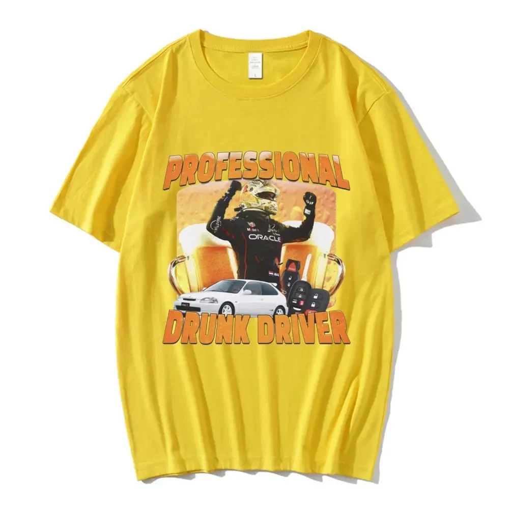 Professional Drunk Driver Funny T-Shirt  Womens  Fashion Vintage Short Sleeve T-shirts Casual T Shirts