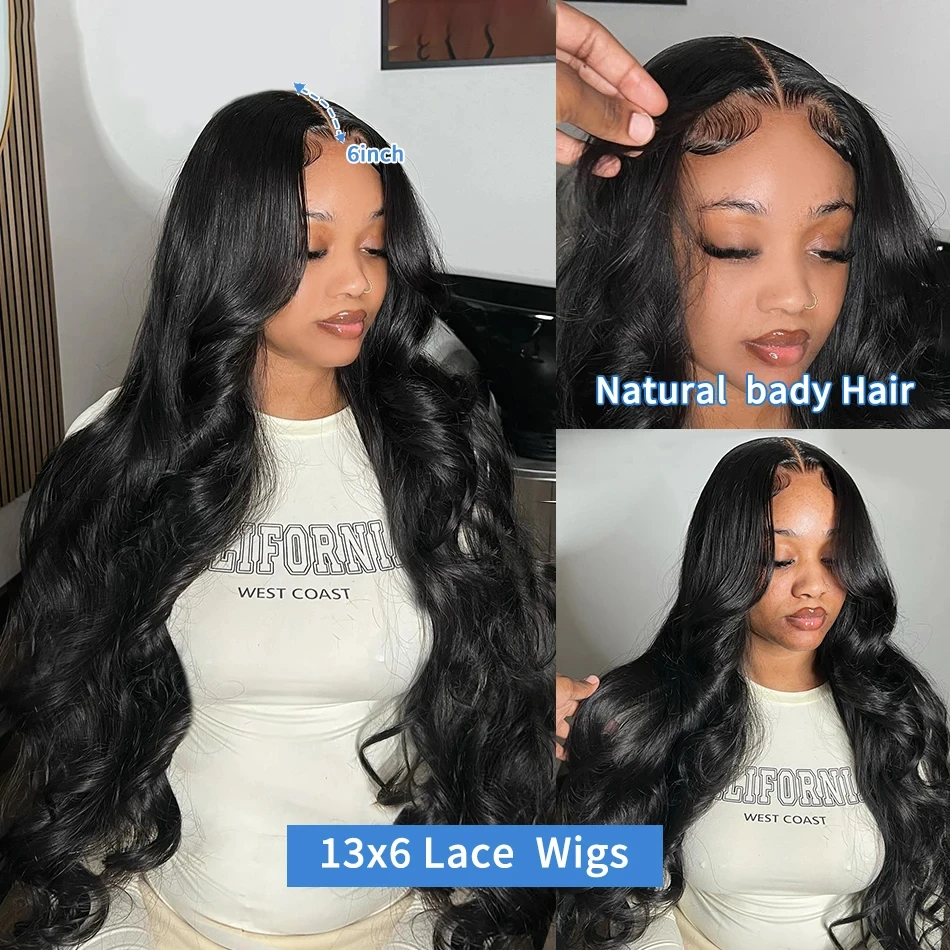 Body Wave 30 40 inch 13x6 HD Transparent Lace Front Human Hair Wigs 250 Density 13x4 Lace Frontal Wigs For Women