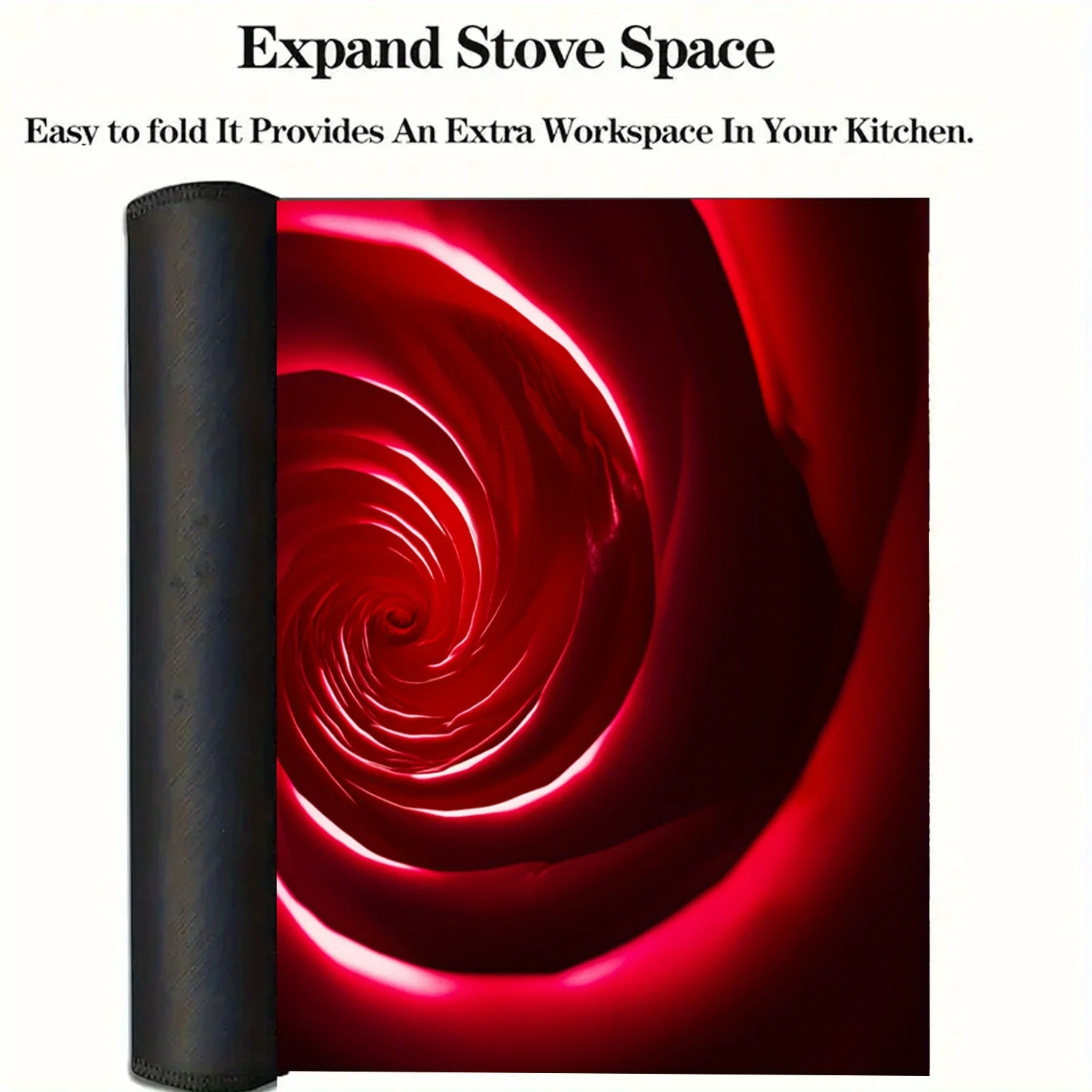 Red Vibrant Swirl Stove Top Cover Heat Resistant Non Slip Protector Mat for Electric Glass Cooktop Kitchen Decor Pad