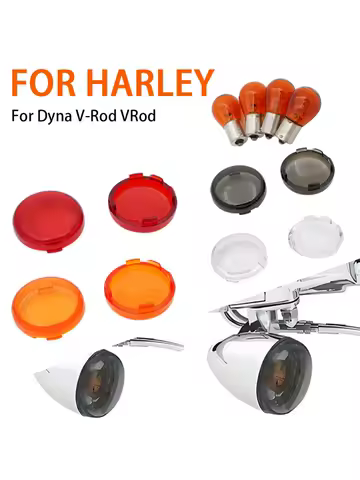 Motorcycle 4X Smoke Signal Lens And Bulb Kit Case Fit For Harley Sportster XL883 XL1200 X48 72 For Dyna V-Rod VRod Accessories