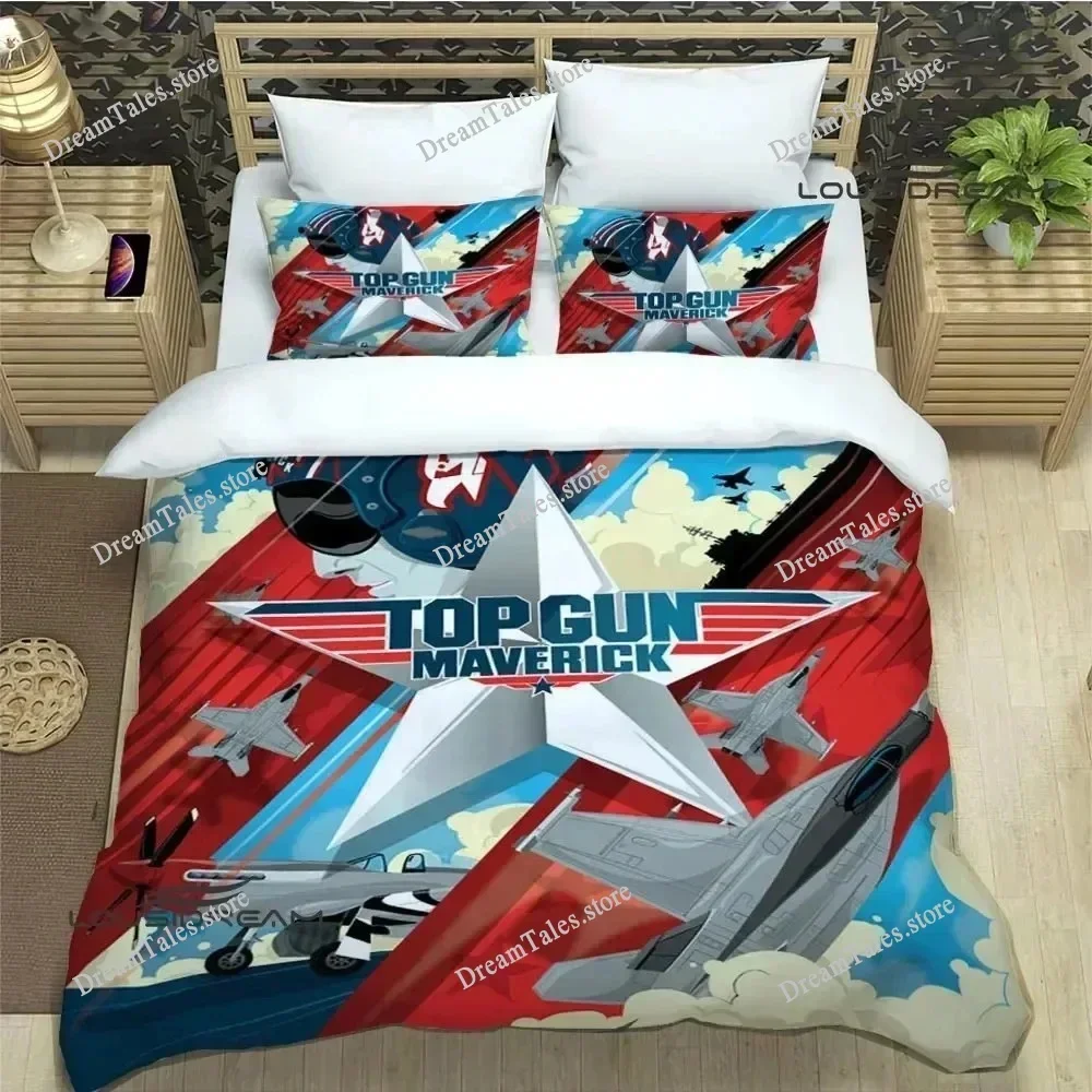 Movie Top Gun Printed Bedding Sets Exquisite Bed Supplies Set Duvet Cover Bed Comforter Set Bedding Set Luxury Birthday Gift592F
