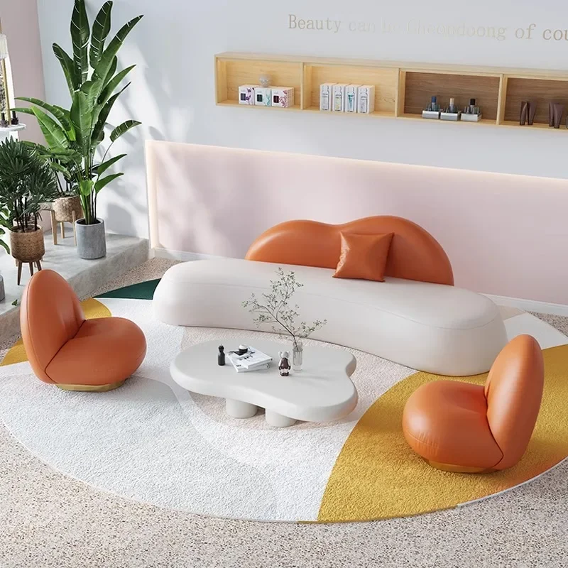 White Nordic Designer Sofa Set Single Modern Style Loveseat Lounge Couch Floor Luxury Divano Soggiorno Apartment Furniture