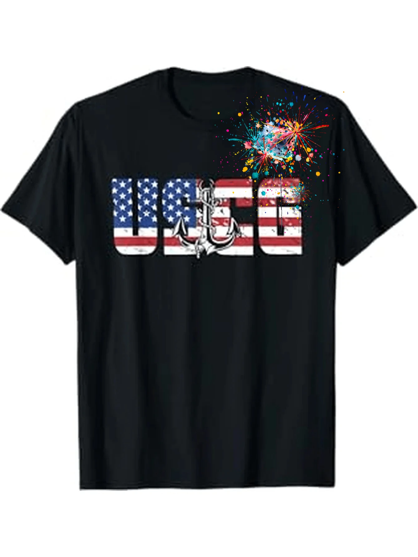 American Flag US Coast Guard T-Shirt 100% Cotton O-Neck Short Sleeve Summer Casual Mens T-shirt Streetwear