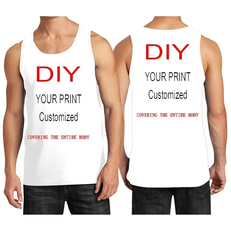Full Body 3D Printed T-Shirt, Personalized DIY Customization, Adult Men's Vest, Casual Sports, Street Parties, Gym Tops, Party