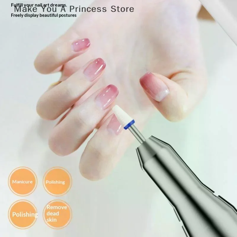 

【HBA】Сверлильный станок для ногтей Pro, токарный станок, фреза для ногтей, перезаряжаемая электрическая шлифовальная машина для дизайна ногтей, мотор-полировщик с 6 полировальными головками