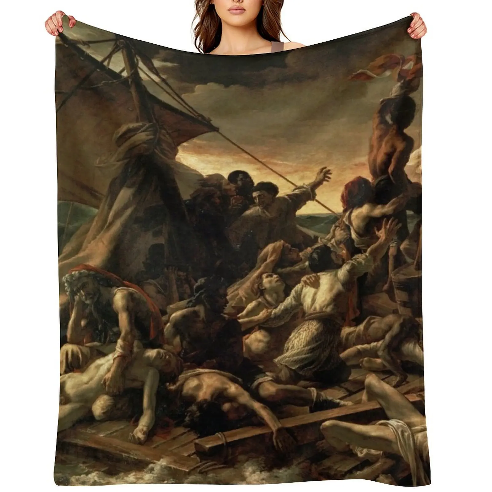 

Thodore Gricault - The Raft of the Medusa (Le Radeau de la Mduse) 1819 Throw Blanket Single Picnic Luxury Thicken Blankets