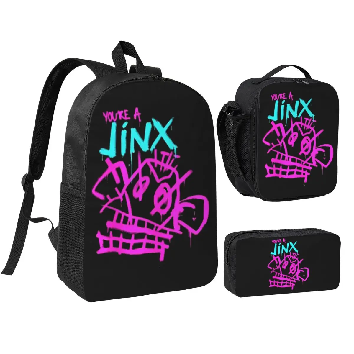 Monkey Arcane Backpack Student BookBag School Bag Shoulder Bags 3ps Insulated Lunch Bag Pencil Case