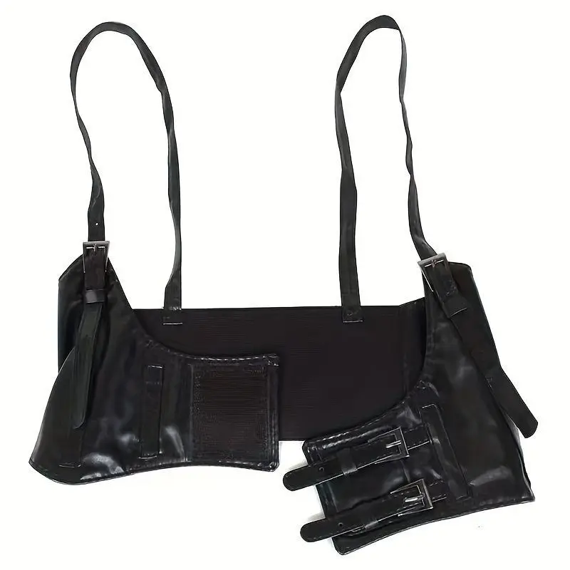 Fashionable waistband decoration outerwear - Black ins punk-style camisole paired with a suit waist belt, women's waist cincher