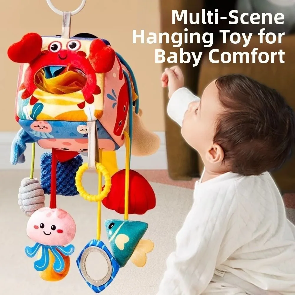 Hochets créatifs pour bébés animaux, peluche douce en forme de crabe, jouet sensoriel en peluche, miroir distorsion, confortable au toucher
