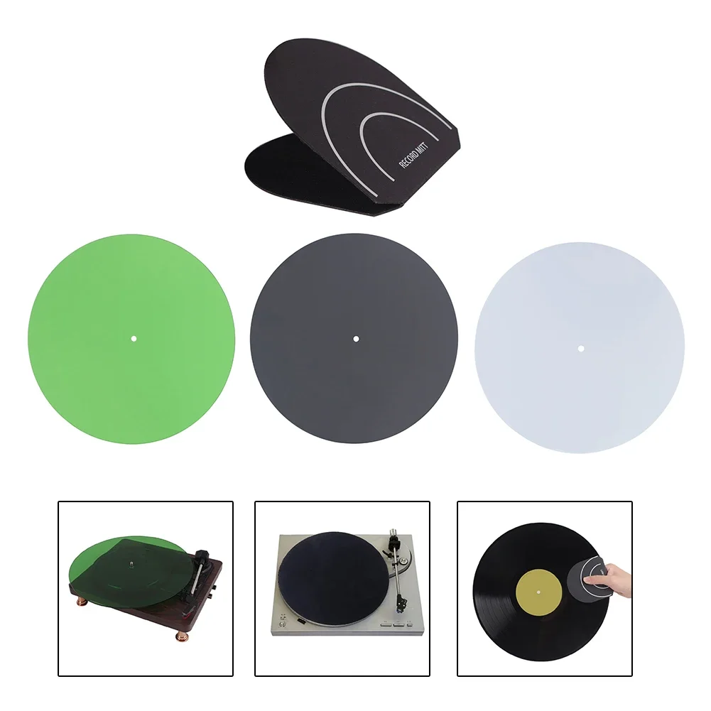 

1pc Acrylic Vinyl Record Pad 12'' Acrylic Slip Mat For Phonograph Turntable Vinyl 3MM Anti-Static LP Mat 299x3mm White/Black/Gre