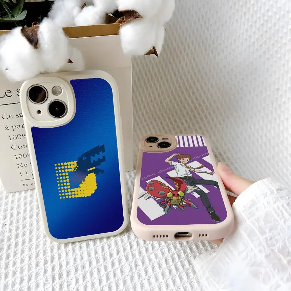 Digital Monster Digimon Phone Case For Iphone 15 14 12 13 Pro Max 11 Mini X Xr Xs 7 8 Puls Lambskin Silicone Cover