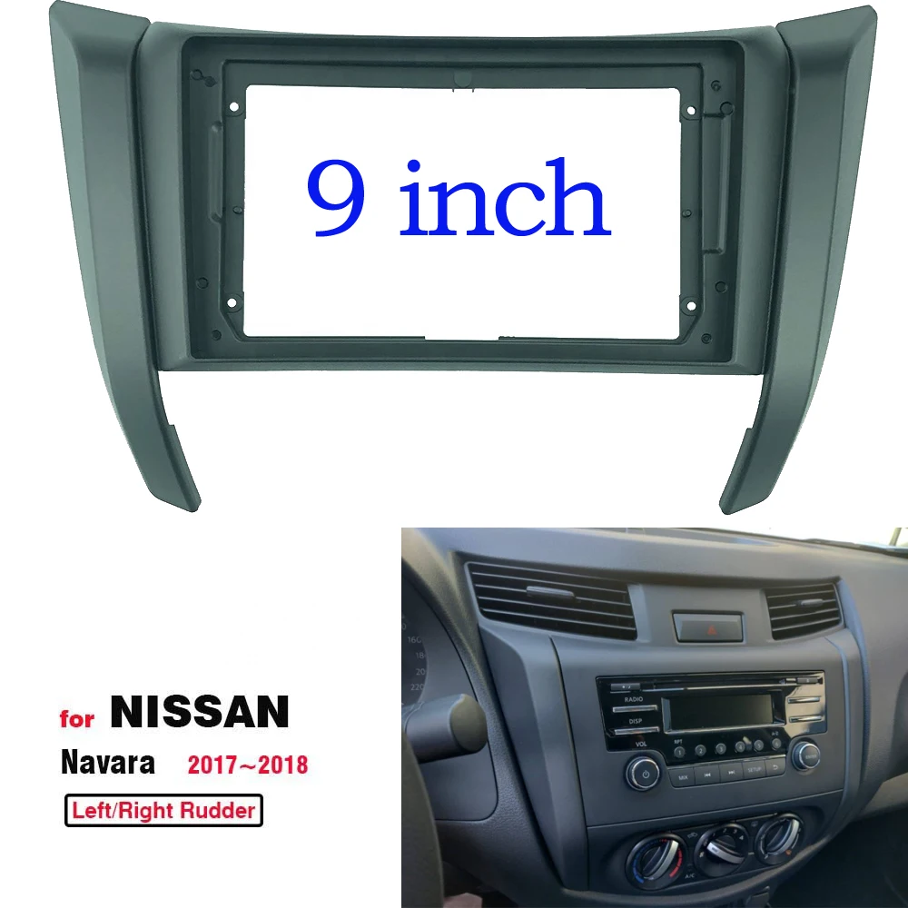 

2 Din 9 Inch Car Radio Installation DVD GPS Mp5 Plastic Fascia Panel Frame for Nissan Navara NP300 Frontier 2017+ Dash Mount Kit