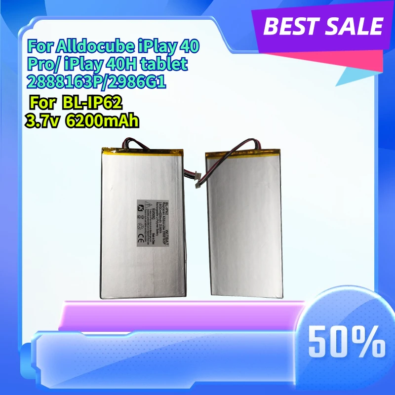 

High-quality 3.7v 6200mAh compatible battery for Alldocube iPlay 40 Pro tablet 2888163P