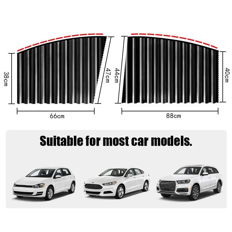 2pcs Magnetic Car Sun Shade Shield Side Window Curtain Auto Summer Uv Protection Black Sun Visor Blinds Cover Car Styling